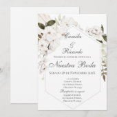 Einladung von Boho Spanish Hochzeit (Vorne/Hinten)