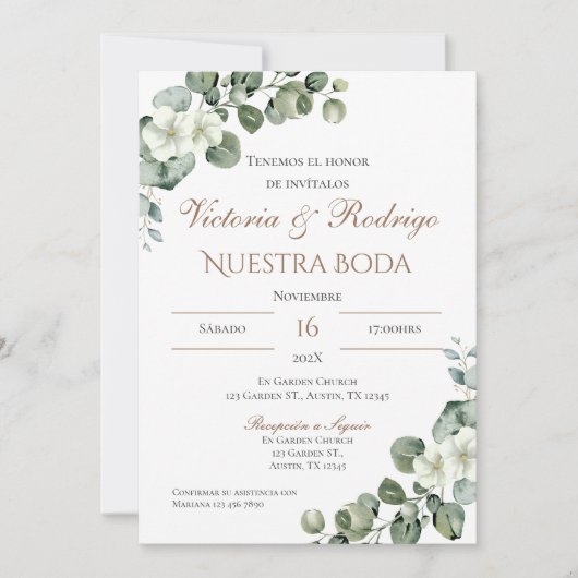 Einladung von Boho Spanish Hochzeit (Vorderseite)