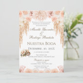 Einladung von Boho Spanish Hochzeit (Stehend Vorderseite)