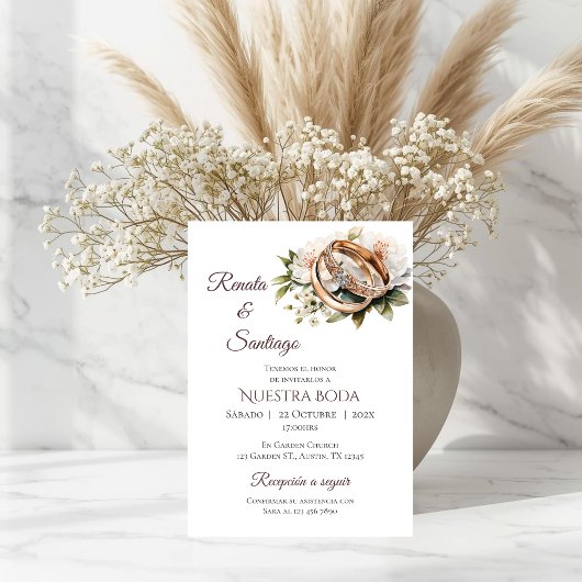 Einladung von Boho Spanish Hochzeit