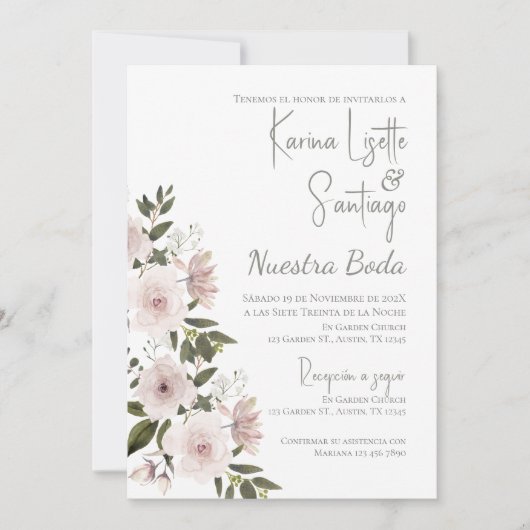 Einladung von Boho Spanish Hochzeit (Vorderseite)