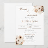 Einladung von Boho Spanish Hochzeit (Vorne/Hinten)