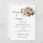 Einladung von Boho Spanish Hochzeit (Vorderseite)