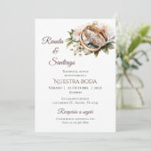 Einladung von Boho Spanish Hochzeit (Stehend Vorderseite)