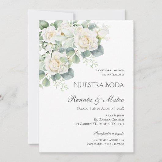 Einladung von Boho Spanish Hochzeit (Vorderseite)