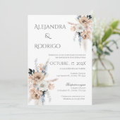 Einladung von Boho Spanish Hochzeit (Stehend Vorderseite)