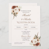 Einladung von Boho Spanish Hochzeit (Vorne/Hinten)