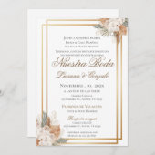 Einladung von Boho Spanish Hochzeit (Vorne/Hinten)