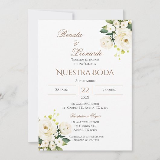 Einladung von Boho Spanish Hochzeit (Vorderseite)