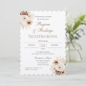 Einladung von Boho Spanish Hochzeit (Stehend Vorderseite)