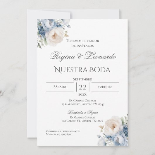 Einladung von Boho Spanish Hochzeit (Vorderseite)