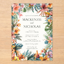 Einladung von Boho Tropical Floral Wedding
