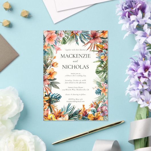 Einladung von Boho Tropical Floral Wedding (In Situ (Hochzeit))