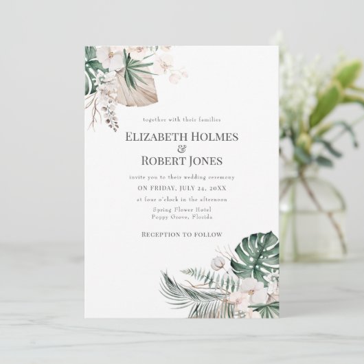 Einladung von Boho Tropical Garden (Stehend Vorderseite)