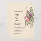 Einladung von Boho Tropical Protea (Vorne/Hinten)