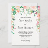 Einladung von Boho Watercolor Floral Wedding (Vorderseite)
