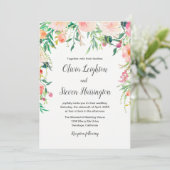 Einladung von Boho Watercolor Floral Wedding (Stehend Vorderseite)