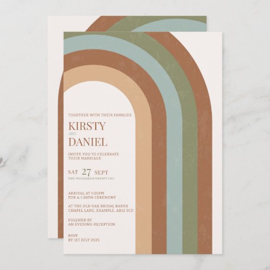 Einladung von Boho Wedding Arch (Vorne/Hinten)