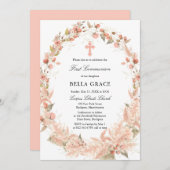 Einladung von Boho Wildblume Erste Heilige Kommune (Vorne/Hinten)