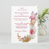 Einladung von Boho Wildblume Floral Wedding (Stehend Vorderseite)