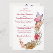 Einladung von Boho Wildblume Floral Wedding (Vorne/Hinten)