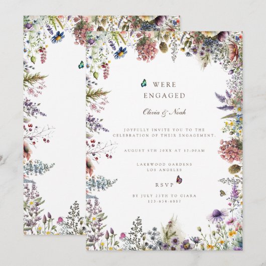 Einladung von Boho Wildblume Garden (Vorne/Hinten)