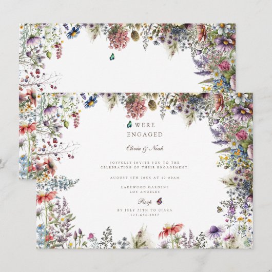 Einladung von Boho Wildblume Garden (Vorne/Hinten)