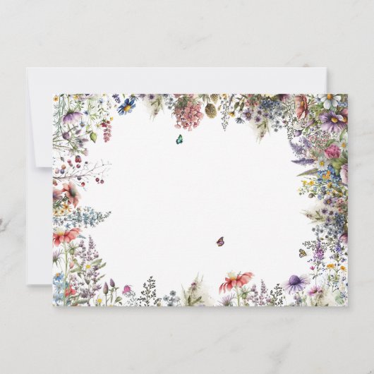 Einladung von Boho Wildblume Garden (Rückseite)