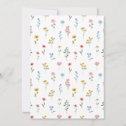 Einladung von Boho Wildblume Hochzeit (Rückseite)