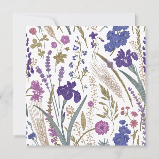 Einladung von Boho Wildblume Hochzeit (Rückseite)