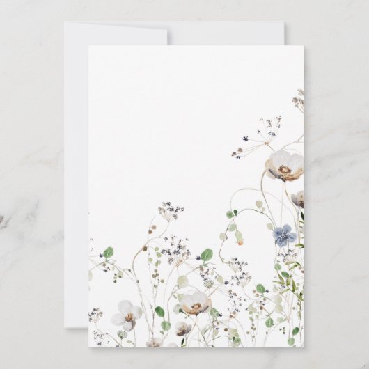 Einladung von Boho Wildblume Hochzeit (Rückseite)