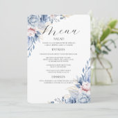 Einladung von Boho Wildblume Wedding Menu (Stehend Vorderseite)