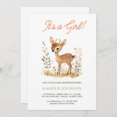 Einladung von Boho Woodland Animal Baby Shower (Vorne/Hinten)