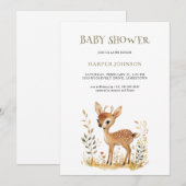 Einladung von Boho Woodland Animal Baby Shower (Vorne/Hinten)