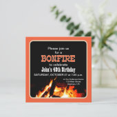 Einladung von Bonfire Birthday (Stehend Vorderseite)
