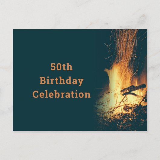 Einladung von Bonfire Birthday Postkarte (Vorderseite)