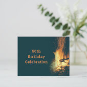 Einladung von Bonfire Birthday Postkarte (Stehend Vorderseite)