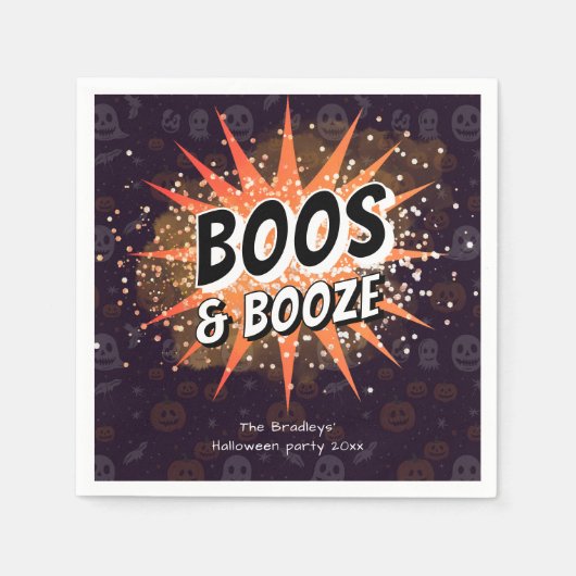 Einladung von Boos & Booze Adult Serviette (Vorderseite)