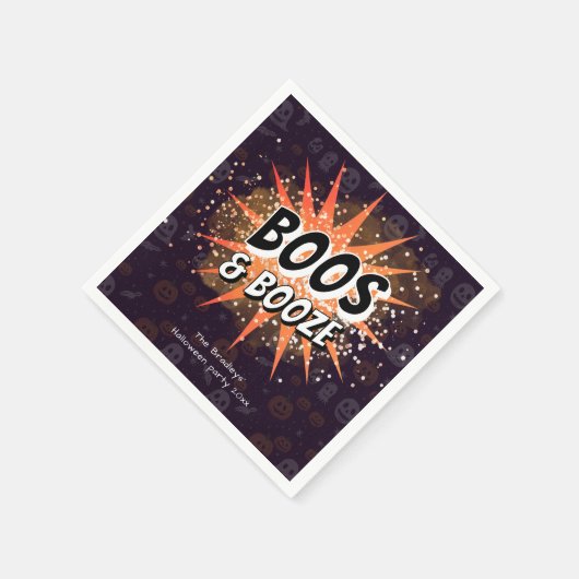 Einladung von Boos & Booze Adult Serviette (Ecke)