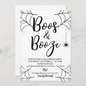 Einladung von Boos & Booze Halloween-Party (Vorne/Hinten)