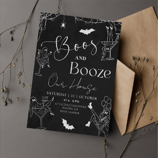 Einladung von Boos & Booze Halloween-Party