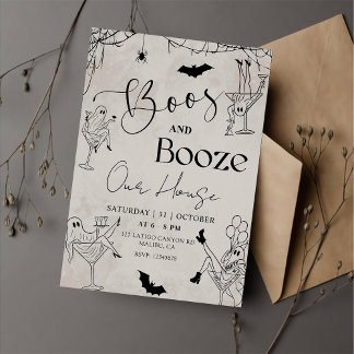 Einladung von Boos & Booze Halloween-Party