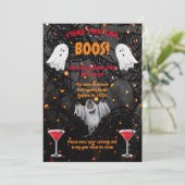 Einladung von Boos, Drinks und Ghost-Halloween-Par (Stehend Vorderseite)
