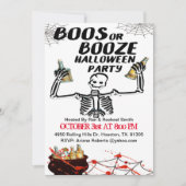 Einladung von Boos oder Booze Skeleton (Vorderseite)