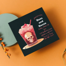 Einladung von Boos und Booze Adult Halloween Cockt