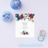 Einladung von Bordo und Navy Watercolor Flyer (Einzeln)