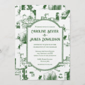 Einladung von Boston Toile Forest Green (Vorne/Hinten)