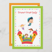 Einladung von Bounce House Kindergeburtstag (Vorne/Hinten)
