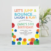 Einladung von Bouncy Ball zum Geburtstag (Stehend Vorderseite)