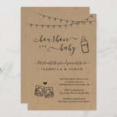 Einladung von Bourbon und Babydusche (Vorne/Hinten)